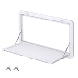Heavy Duty Folding Caravan Table 800 x 450mm Full Metal Frame, Lockable, 50kg Max Capacity, White V1181-AT005-WH