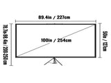 Tripod Projector Screen with Stand 100inch 169 4K HD Projection Screen Stand Wrinkle-Free Height V952-TYPMDZC10016968W7V0
