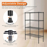 CARLA HOME 4-Tier Adjustable Metal Storage Shelves Wire Rack Organizer for Kitchen, Pantry, Bathroom LSB-36203