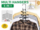 8 Sets Magic Clothes Hangers Detachable 5-in-1 Multilayer Carbon Steel Coat Hanger with Anti-Slip V985-MULTIHANGERS
