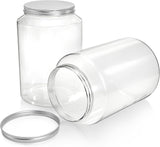 2 Pack 1 Gallon Extra Large Clear Plastic Jars, 118 OZ Food Storage Container with Lid, BPA Free V1259-DP01-A-940
