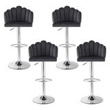 Artiss Bar Stool X4 Kitchen Dining Counter Gaslift Chair Adjustable Velvet Grey BA-B-B08-VEL-GYX4