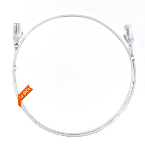 0.75m CAT6 Ultra Thin LSZH Ethernet Network Cable  50 Pack White 004.004.3016.50PACK