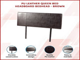 PU Leather Queen Bed Headboard Bedhead - Brown V63-768135