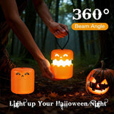Dual-Expression Halloween Pumpkin Night Light with 360&deg Warm Glow, Rechargeable and Portable for V1341-ZY-CE5TWCRF-2PCS