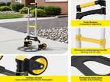 Giantz Folding Trolley Portable Hand Truck Lightweight Travel Luggage Silver HP-CART-2W-WH