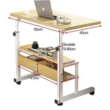 Height Adjustable Rolling Overbed Table 60cm Mobile Computer Desk V63-952821