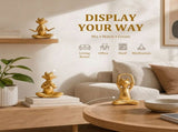 Meditating Frog Miniature Figurine, 3D and Lively, Minimalist and Elegant, Flexible Display Design, V1369-AZ3-W-12179