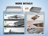 6 Pack Hotel Pans, Full Size Anti-Jam Steam 0.8mm Thick Stainless Steel Restaurant Steam Table V952-11QCCPWG25YCP9ZNIV0