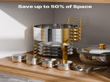Chafing Dish Buffet Set, 5 Qt 4 Pack, Stainless Steel Chafer with 4 Full Size Pans, Round Catering V952-YXBXGSTGK4JT0HGMLV0