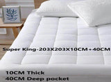 1500GSM Bamboo Mattress Topper Extra Thick 10CM Bed Topper super King 203 x 203 40 cm V201-W13484801