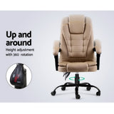 Artiss Massage Office Chair Executive Computer Gaming Chairs Brown PU Leather Espresso MOC-09M-2P-EP