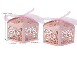 100 Piece Pack - Pink Dove Bird Heart Baby Birth naming Ceremony Bomboniere Favor Lolly Gift Card V382-PINKDOVEBOX100
