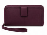 Pierre Cardin Womens Leather Zip Around Wallet RFID Blocking w/ Wristlet in Wine V563-PC3745-WINE