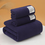 3-Piece Navy Blue 100% Pure Combed Towel & Bath Towel Set - Ultra Soft & Highly Absorbent Air V888-ELOSUNG55378