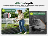 Green Fingers 2-in-1 Raised Garden Bed Kit Ergonomic 45cm Professional Depth 320cm Large Metal GARDEN-AG-45-16-FC2
