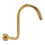 Stainless Steel S Shaped Raised Shower Arm and Flange NPT Brushed Gold Shower Head Extension Arm V1294-YM0626-3112220083711