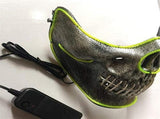 LED Glow Half Face Skull Model Mask for Halloween Costume Party Prop Show V1294-YM0727-JY07245
