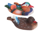 2PCS Floating Mandarin Duck Statue Resin Cute Animal Decor Sculpture Ornament for Outdoor Garden V1294-YM0521-3111230091212