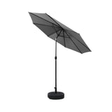 Instahut 2.7m Outdoor Umbrella w/Base Pole Stand Garden Sun Charcoal UMB-POLE-27-TIL-BASE-CO