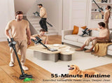 Cordless Vacuum Cleaner, 55Kpa/55Mins Vacuum Cleaners for Home. Self-Standing Stick Vacuum with V1313-AU-H28B-1
