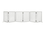 PaWz Wooden Pet Gate Dog Fence Safety White 6 Panels PT1060-6XL-WH