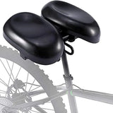 Noseless Saddle Cushion Ergonomic Soft Double Pad Wide Cycling Seat for Men Women Black, for V1189-LC-QP-00587