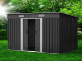 Giantz Garden Shed 2.38x1.31M Sheds Outdoor Storage Tool Metal Workshop Shelter Sliding Door SHED-FLAT-4X8-ABC