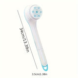 Electric Bath Brush Soft Bristle Body Scrubber Long Handle Back Scrubber Dorm - White - Size 01 V1106-110-97714-WHT-01