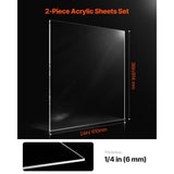 Plexiglass Acrylic Sheet, 2-Pack Plastic Sheets, 610 x 914 mm 6 mm Thick Clear Plastic Cast V952-YJBL2436INCHGD23KV0
