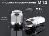 20PCS White Knight M12x1.5 Wheel Lug Nuts, One-Piece Design Bulge Acorn Chrome Nuts for Toyota V1259-DP01-A-4425