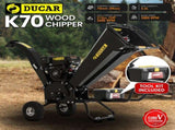 Ducar K70 7HP Wood Chipper Shredder Mulcher Grinder Petrol in Black WCP-K70-BK