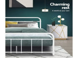 Artiss Bed Frame Metal Bed Frame LEO - Double MBED-C-LEO-D-WH
