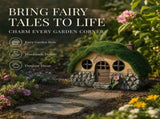Solar Garden House Statue with Realistic Flocked Moss Roof, Built in Solar Panel Waterproof, Sun V1366-AZ2-W-15546