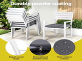 Gardeon Outdoor Dining Set 9PCS Aluminum Extendable Table Chairs Patio Furniture FF-DINING-9ALU-WH-ABC