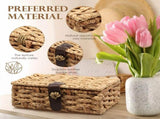 Woven Storage Basket with Lid Woven Storage Basket Gourd Grass Decorative Box for Shelf Coffee Table V1366-AZ2-W-15078