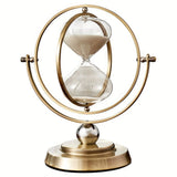 White Black Rotating Hourglass Clock Home Decor Time-Keeping Device High-Quality Materials V1347-115-BLA-36070