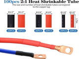 Cable Lug Crimping Tool Kit with 74 Copper Wire Lugs and 100 Heat Shrink Tubes, Heavy Duty Crimper V1189-LC-AMZ-00105