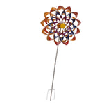 Outdoor 3D Windmill Colourful Exquisite Metal Wind Spinner with Ground Stake for Parks Lawn Yard V1294-YM0901-3111230149711