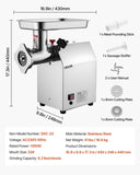 VEVOR Commercial Electric Meat Grinder 9.2 Lbs/Min Sausage Stuffer Maker Kitchen V952-SYTMDDJRJSYS79O1T001V3