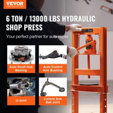 Hydraulic Shop Press 6 Ton with Press Plates H-Frame Benchtop Press Stand V952-QJDSQCYYJCS6T0LECV0