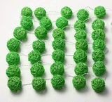 1 Set of Green 5cm Rattan Cane 50 Ball Battery Powered LONG 5m String Lights Christmas Gift Home V382-GREENRATTBALLBATT50