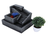 Resin Geometric Model LED Desktop Water Fountain Green Plants Planter Home Office Desktop DecorEU V1294-YM0901-3115210073112