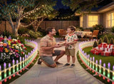 Jingle Jollys 3m Solar Christmas Fence Lights Outdoor Garden Path Decor Multicolour 8pc XMAS-MOT-FENCE-MC