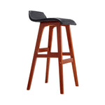 Artiss 2x Bar Stools Wooden Stool Black BENT-C-077-BKX2