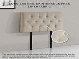 Linen Fabric Single Bed Deluxe Headboard Bedhead - Beige V63-821453
