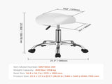 Saddle Rolling Stool, PU Leather Rolling Stool with Wheels, 360&deg Swivel Drafting Stool with V952-MADBSJSMADWKZES31V0