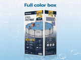 Bestway Swimming Pools 427cm x 107cm Steel Above Ground Round Backyard Pool Set White BW-POOL-R-427-56949