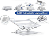 Adjustable Laptop Stand, Ergonomic Laptop Holder - Silver V1263-JX-5157