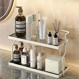 Two-Tier Kitchen Storage Rack Organizer in White with Removable Trays, 30.5x12.2x20.3cm V178-59221